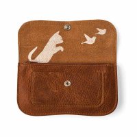 Portemonnee Cat chase Medium Cognac