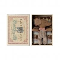 Sleepy wakey baby mouse - Knuffel muis in luciferdoosje Rose