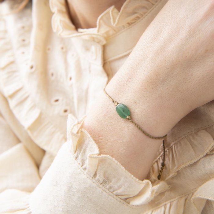 Armband 'Gemstone' met kaartje - Aventurijn